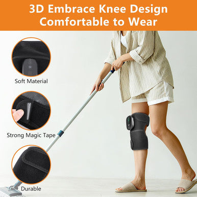 Edifolly Cordless Knee Heating Pad Knee Massager With Heat And Vibration Rechargeable Heated Knee Brace With 3 Heat Levels And 3 Massage Modes