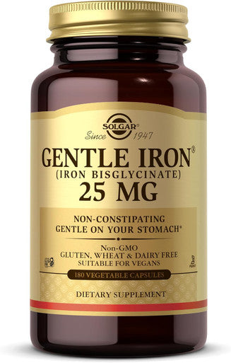 Solgar Gentle Iron Ideal For Sensitive Stomachsred Blood Cell Supplement Non Constipating and Gmo Vegan Gluten and Dairy Free Kosher 180 Servings Unflavored 180 Count