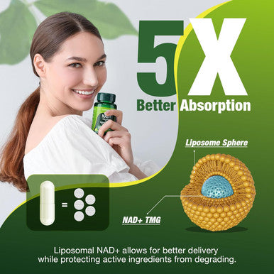 Nad+ Resveratrol Supplement, Liposomal Resveratrol, Quercetin Nr Supplement For Anti-Aging, Focus, Energy,60 Capsules