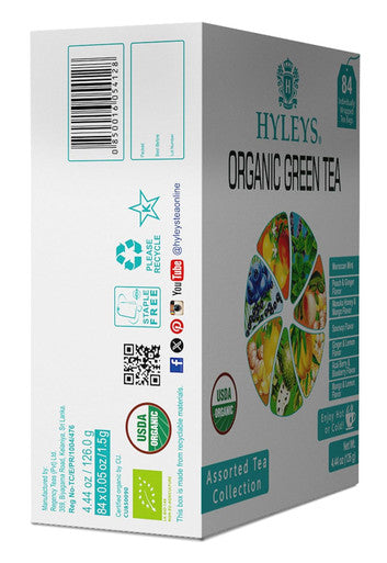 Hyleys Organic Green Tea 7 Assorted Flavors - 84 Tea Bags