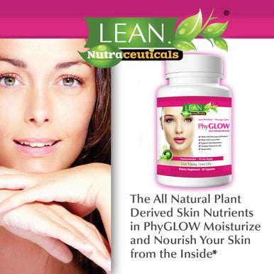 LEAN Nutraceuticals PhyGLOW Phytoceramides Ceramide Supplement with Multivitamins A, C, D, E - Skin Care Hydration Restoring Pills, Super Vegan Anti-Aging Wrinkle Support for Women and Men 30 Capsules