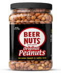 BEER NUTS Original Peanuts, Resealable Jar, Sweet and Salty, Gluten-Free, Kosher, Low Sodium Peanut Snacks (19oz)