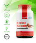 Organic Reishi Mushroom Capsules - Strongest DNA Verified Formula - Rich in Alpha Glucan - Red Reishi Mushrooms - Ganoderma Lucidum & Ganoderma Applanatim - Third Party Tested - 90 Capsules/Pills
