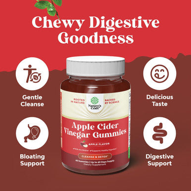 Natures Craft ACV Apple Cider Vinegar Gummies - Superfood Infused ACV Gummies Vitamins for Adults for Detox Cleanse Immune Support Digestion and Glowing Skin - Delicious Daily Energy Gummies with Vitamin B Complex