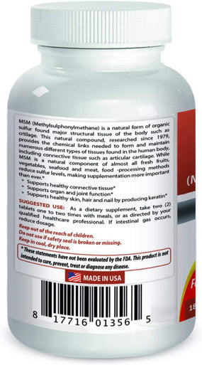 Best Naturals MSM 1500 mg 180 Tablets