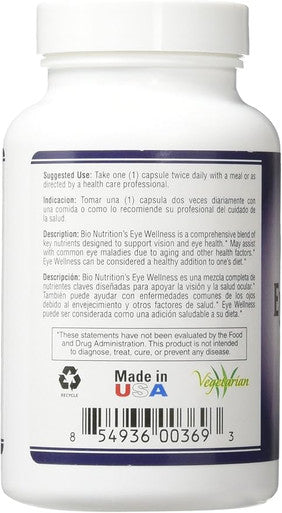 Bio Nutrition Inc Eye Wellness With Zeaxanthin - 60 Vegetarian Capsules