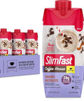 SlimFast Protein Shake, Strawberry- 20g Protein, Meal Replacement Shake Ready to Drink, High Protein with Low Carb and Low Sugar, 24 Vitamins and Minerals, 12 Count (Pack of 1) (Packaging May Vary)
