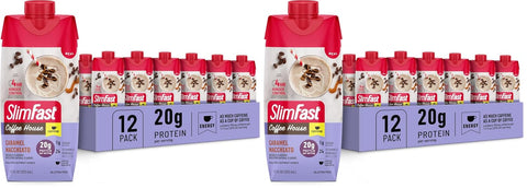 SlimFast Protein Shake, Strawberry- 20g Protein, Meal Replacement Shake Ready to Drink, High Protein with Low Carb and Low Sugar, 24 Vitamins and Minerals, 12 Count (Pack of 1) (Packaging May Vary)