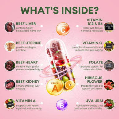 Totaria Beef Organ Supplement For Women - Beef Liver, Kidney, Heart,Uterus Tissue - Balance Hormones & Women'S Overall Energy - Grass Fed, Pasture Raised - Natural Iron Supplement With Folate - 120 Capsules
