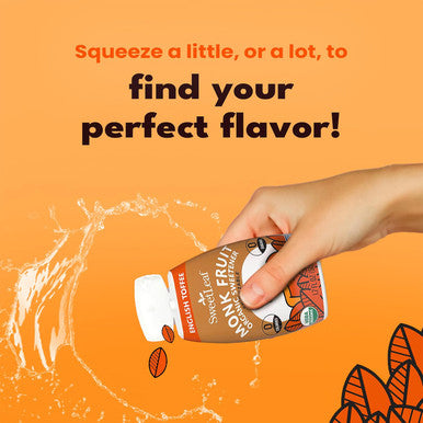 Sweetleaf English Toffee Liquid Monk Fruit - Monk Fruit Liquid Sweetener Drops Organic Monk Fruit Extract Zero Calorie Sweetener Sugar Keto Friendly Erythritol - 1.7 Fl Oz