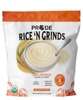 Pride Foods Rice 'N Grinds Hot Cereal - Gluten-Free, Non-GMO, Vegan-Friendly, Natural Rice Breakfast, Quick & Easy Hot Meal, Low-Fat Comfort Food, 30 Servings, Brown Sugar & Cinnamon