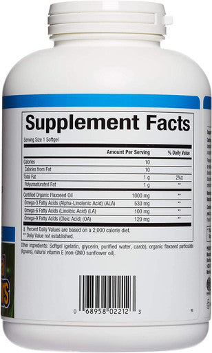 Omega Factors by Natural Factors Flaxseed Oil Supports Overall Health with Omega3 6 and 9 Fatty Acids 360 softgels 360 servings