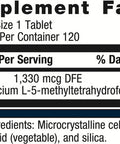 Metagenics FolaPro - 1330 mcg DFE Methylated Folate Supplement - L-5-Methyltetrahydrofolate - Hormone Support - Non-GMO & Gluten- - 120 Tablets