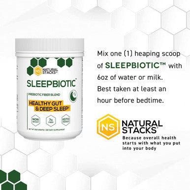 Natural Stacks SleepBiotic Prebiotic Fiber Blend Prebiotic Fiber Powder w/ German Chamomile Green Banana Flour Prebiotic Powder Fiber Supplement for Healthy Gut 292g 20 Servings