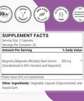 Supersmart Magnolia Bark Extract 300 mg Per Day Powerful Antioxidant Stress Relief Emotional Boost NonGMO Gluten Free 60 Vegetarian Capsules