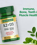 Nature'S Bounty Vitamin D3 K2 Supplement 4000 Iu Vitamin D3 Plus 100 Mcg Of Vitamin K For Heart and Bone Health Supplements For Adults