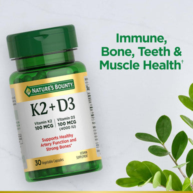 Nature'S Bounty Vitamin D3 K2 Supplement 4000 Iu Vitamin D3 Plus 100 Mcg Of Vitamin K For Heart and Bone Health Supplements For Adults