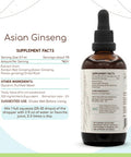 Asian Ginseng B120 Alcohol-Free Herbal Extract Tincture, Wildcrafted Korean Red Ginseng (Asian Ginseng, Panax Ginseng) Dried Root