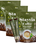 STAYVIA COFFEE Stevia Instant Coffee Packets Korean Instant Latte with SugarFree & Low Calories 30 Sticks (0.33oz) PlantBased Sweetener Enjoy Caffeine Hot & Cold at Office Home & Travel