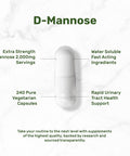 Deal Supplement D Mannose 500mg Capsules (2000mg Per Serving) 240 Veggie Pills Fast Acting Water-Soluble Form Extra Strength Urinary Tract (UTI) Health Support Non-GMO Vegan Friendly