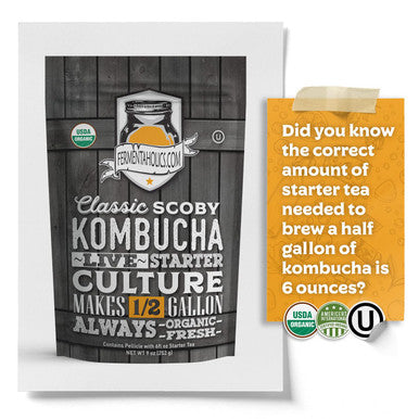 Fermentaholics Kombucha Scoby - Live Starter Culture Start A Half Gallon Batch Six Ounces Of Strong Mature Starter Tea - Brew Your Own Kombucha