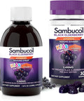 Sambucol Black Elderberry Syrup And Gummies For Kids - Elderberry Supplement With Vitamin C And Zinc Syrup & Chewable Gummies For Children - 7.8 Fl Oz 30 Count Bundle