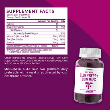 Elderberry Gummies with Zinc and Vitamin C with Apple Cider Vinegar Herbal Supplement Bundle for Potent Antioxidant Support Immune Defense and Detox Cleanse