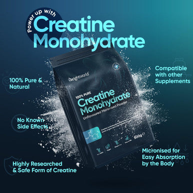 Weightworld Creatine Monohydrate Powder 500g (165 Servings) | 200 Mesh Micronised Unflavoured & Vegan | Creatine Powder | Performance & Muscle Strength | Creatine Nutritional Supplements for Post & Pre Workout