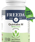 Freeda Multivitamin - Quintabs-M With Iron - Kosher Multi Vitamins Supplements For Women Health - Multivitamins For Women & Iron-Deficient Men Adult Vitamins Multivitamin (100)