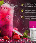 Kate Naturals Dragon Fruit Powder For Baking & Drink (4Oz). Vegan Gluten Dried Dragon Fruit Pink Pitaya Powder For Dragon Fruit Syrup. Dragonfruit Pitaya Powder For Smoothie & Food Coloring