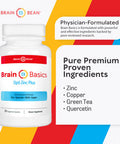Brain Basics Opti Zinc Plus - Zinc Supplement with Quercetin, EGCG, and Copper. Immune Support Formula - 60 Tablets