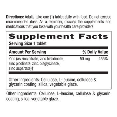 Country Life Target Mins Zinc 50 Mg - 180 Tablets