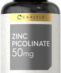Zinc Picolinate 50Mg | 300 Capsules | Value Size | Non-Gmo And Gluten Free Supplement | By Carlyle
