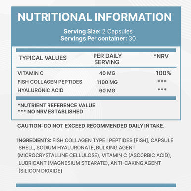 Omnia Marine Collagen Capsules 1200mg Premium Skin Hair & Nail Health Support for Women & Men Enriched with Type I Collagen Hyaluronic Acid & Vitamin C High-Potency Formula UK Made 60 Capsules