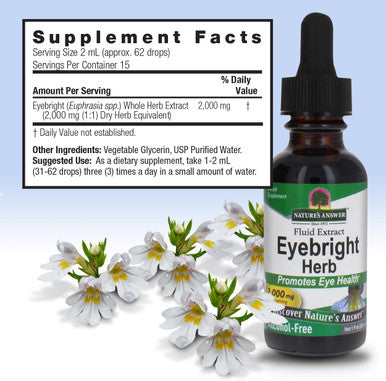 Nature'S Answer Eyebright Extract 1 Ounce | Vision & Eye Support | Alcohol Vegan Non GMO Gluten Kosher | Quick Absorption | Single Count