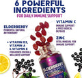 Nature'S Nutrition Immune Support Gummies - Powerful Sambucus Elderberry Gummies with Elderberry Extract Zinc & Vitamin C Gummy Max Potency Natural Vegan Immune Support Supplement for Adults & Children - 120 Gummies