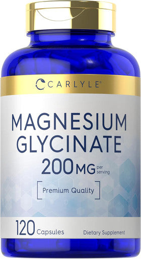 Carlyle Magnesium Glycinate | 200mg | 120 Capsules | Non-GMO and Gluten Supplement