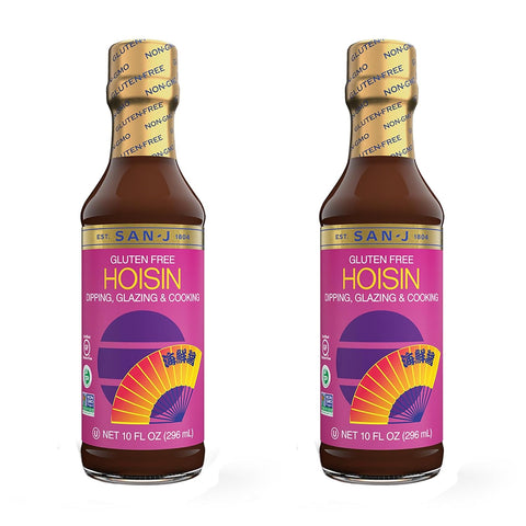 San-J - Spice of Life Variety Pack- Teriyaki, Orange Sauce, Szechuan, Thai Peanut - All Gluten Free Cooking Sauces - Non-GMO - 10 oz. Bottles - 4 Pack