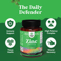 Natures Craft Zinc 50mg Immune Support Supplement - Zinc Complex Supplement for Immune System and Zinc Supplement to Enhance Hair Skin and Nails Vitamins - Easy to Swallow Potent Daily Zinc Tablets for Adults