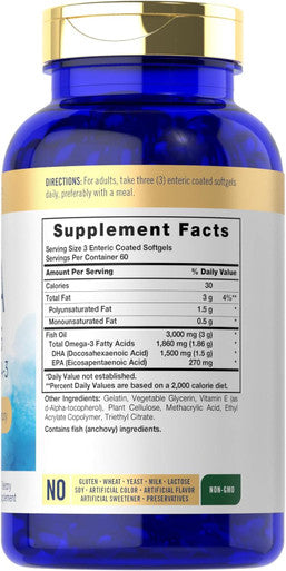 Carlyle DHA Supplement 1500mg | 180 Softgels | Omega-3 Supplement | Non-GMO Gluten