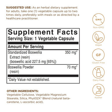 Solgar Boswellia Resin Extract Vegetable Caps 60 Ct