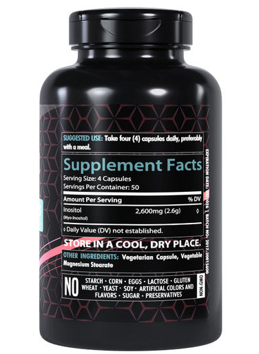 Healthfare Myo Inositol 2000Mg | 200 Capsules | Ultra Strength | Healthy Ovarian Support For Women | Vitamin B8 | Made In The Usa