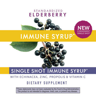 Nature's Way Sambucus Elderberry Single Shot Immune Syrup, 20ml Bottles , Pack of 12