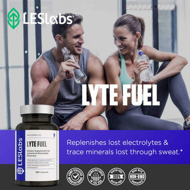 LES Labs Lyte Fuel Electrolyte Replacement Endurance Performance Muscle Cramping Keto Support Magnesium Zinc Potassium Chromium 100 Capsules