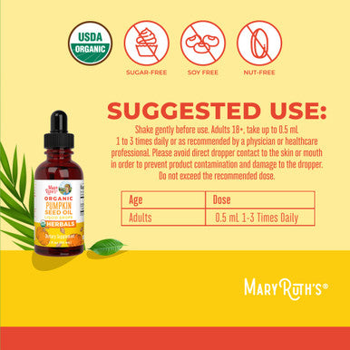 Maryruth'S Organics Pumpkin Seed Oil Cold Pressed 2 Month Supply Usda Organic Pumpkin Seed Liquid Drops For Men And Women Urinary Health In Men Sugar Free Vegan Non-Gmo 60 Servings
