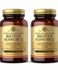 Solgar Super High Potency Biotin 10 000 Mcg - 120 Vegetable Capsules Pack Of 2 - Supports Healthy Skin Nails & Hair - Non-Gmo Vegan Gluten & Dairy Free - 240 Total Servings