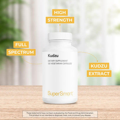 Supersmart Kudzu Extract 3 mg Per Day Full Spectrum Powerful Herbal Extract Antioxidant Support an Healthy Cardiovascular System NonGMO Gluten Free 120 Vegetarian Capsules