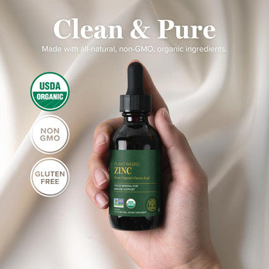 Global Healing Usda Organic Zinc Liquid Supplement - Pure Vitamin Drops For Immune System Boost, Hormone Balance, And Healthy Aging - Vegan-Friendly, Non-Gmo - 2 Fl Oz