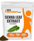 BulkSupplements Senna Leaf Extract - Herbal Laxatives, Sourced from Cassia Angustifolia Leaves - - 150mg , Multiple Servings (500 Grams - 1.1 lbs)