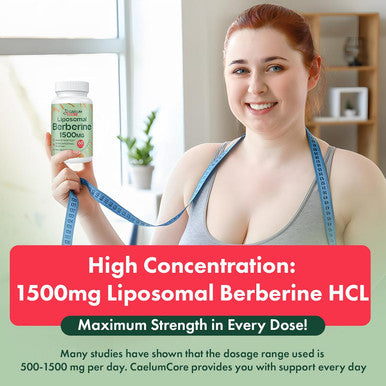 Liposomal Berberine Hcl - Berberine 1500Mg Activates Ampk & Glp-1, High Bioavailability Berberines Supplement For Women And Men, Berberine Plus Overall Health Support (1 Pack)